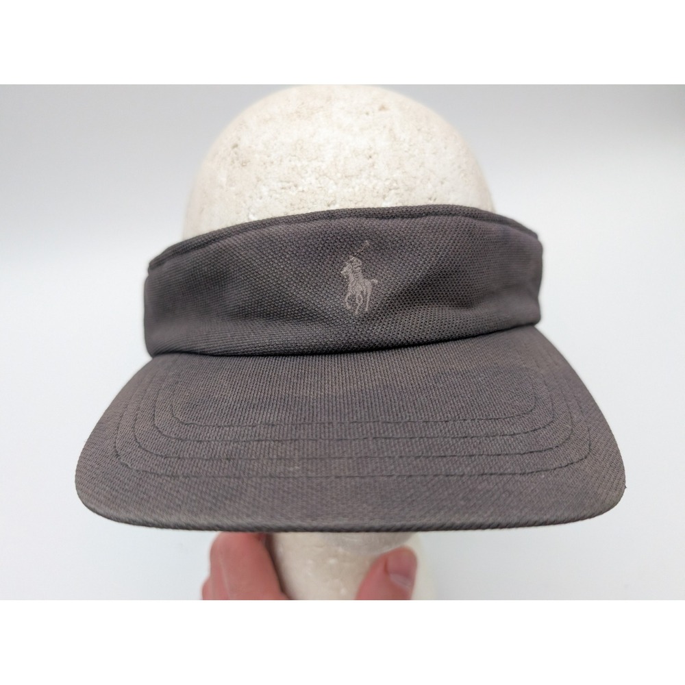 Polo Ralph Lauren Mens Gray Cotton Pique Pony Logo Sun Visor Hat L/XL